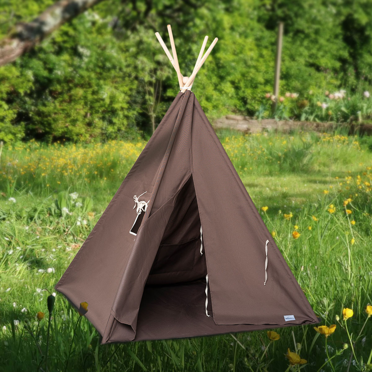 Tente tipi extérieure, tente imperméable à l'eau Garden Brown