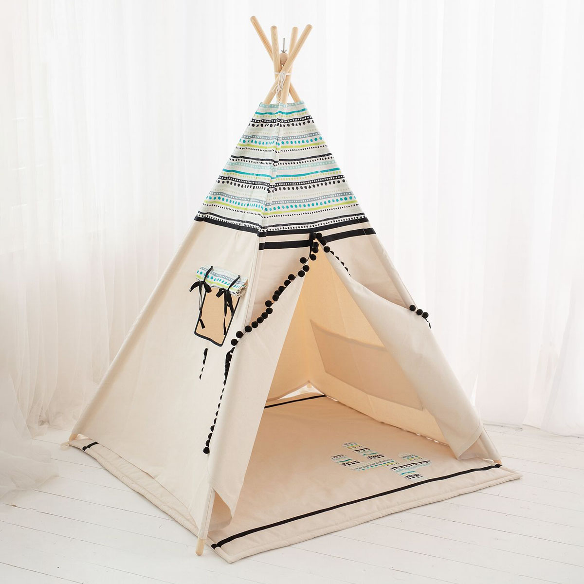 150 cm hoch für Jungen Indianer Abenteuerzelt cozydots Indianer Spielzelt Tipi Zelt für Kinder Spielzelt im Alter von 0-7 Jahren Light Blue 
